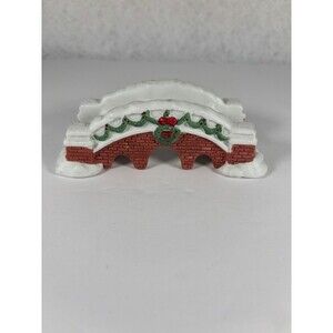 1993 Santa’s Best Brick Bridge Christmas Village Porcelain Holiday